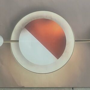 Geometric Orange and White Circular Wall Art